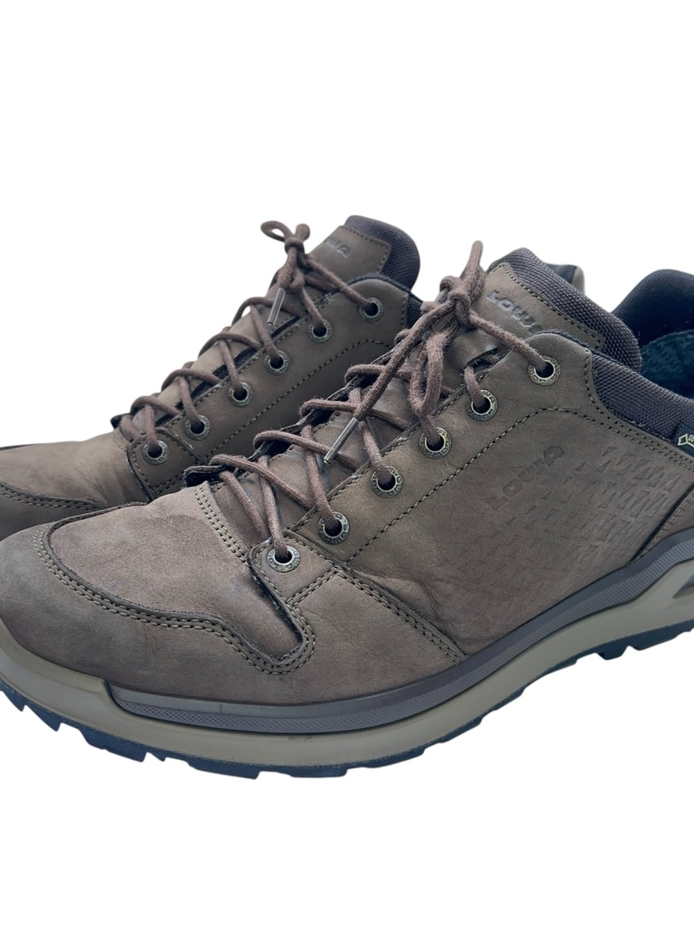 LOWA Locarno GTX Lo Hiking Shoes Mens Size 13 Suede Leather Gore-Tex Brown